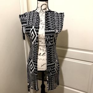 Black and White Custom Made Duster Vest
